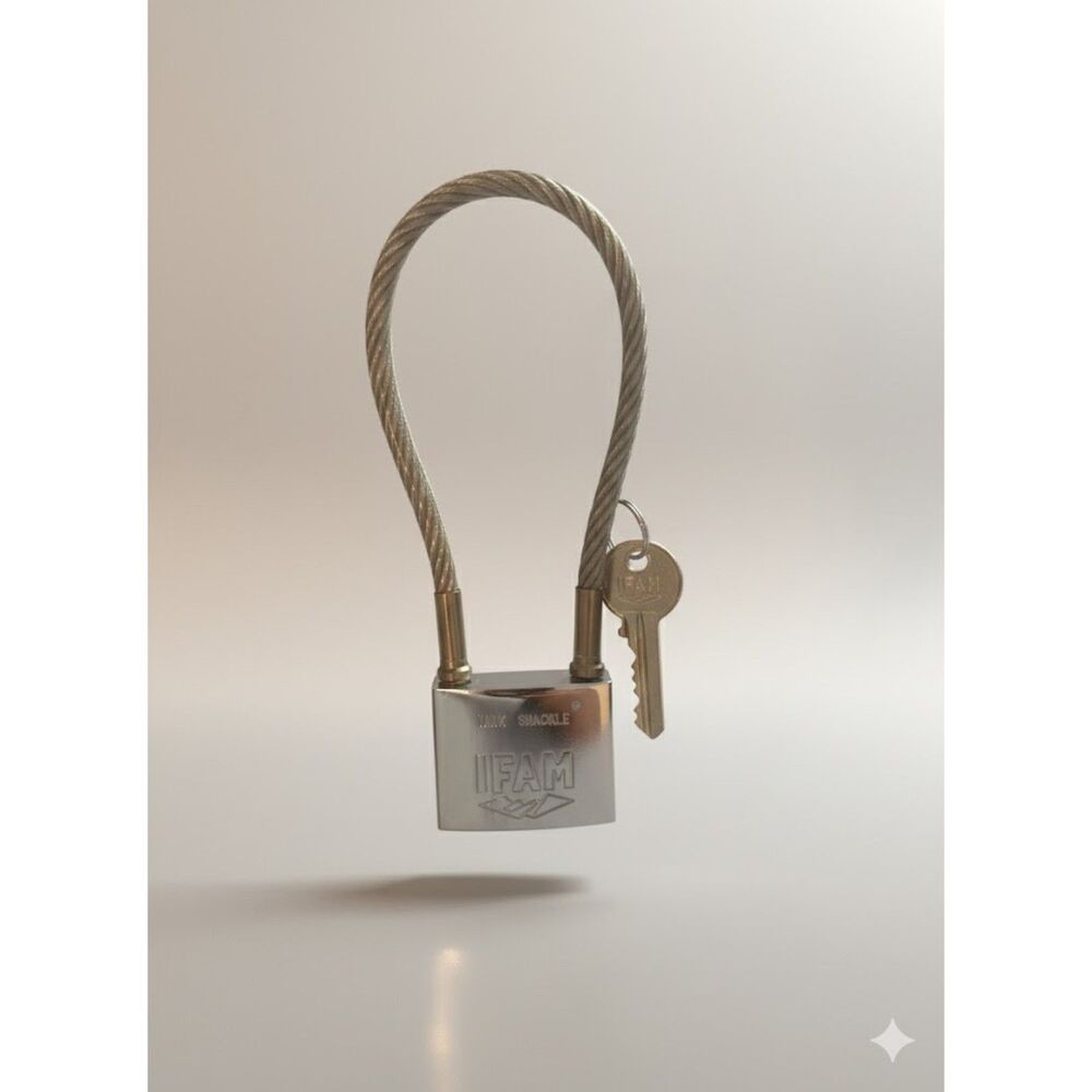 NEW IFAM INOX 50mm Stainless Steel Cable Padlock Spanish Marine Grade + Keys